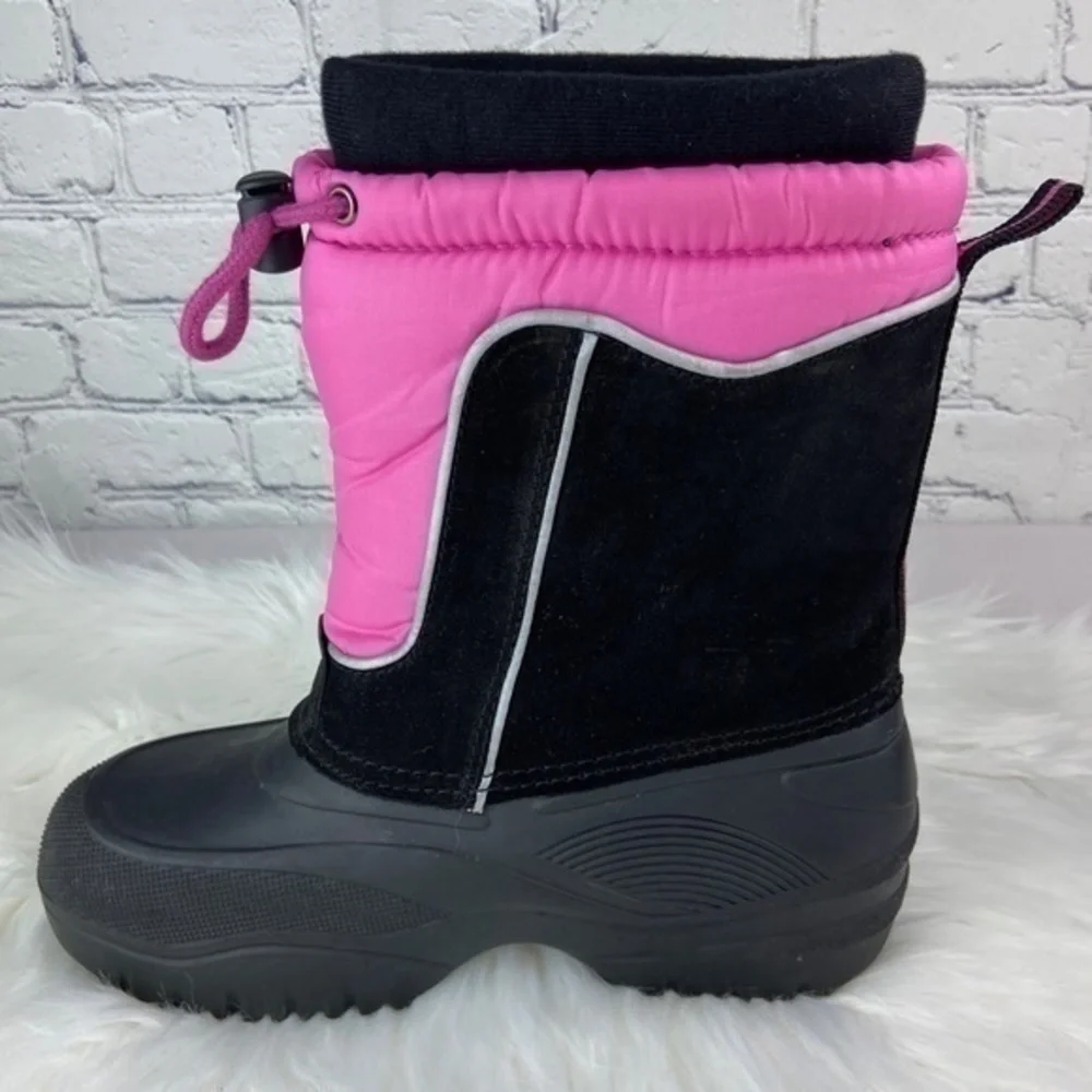 Totes‎ Jeanie Winter Snow Boots Black Pink Size 6